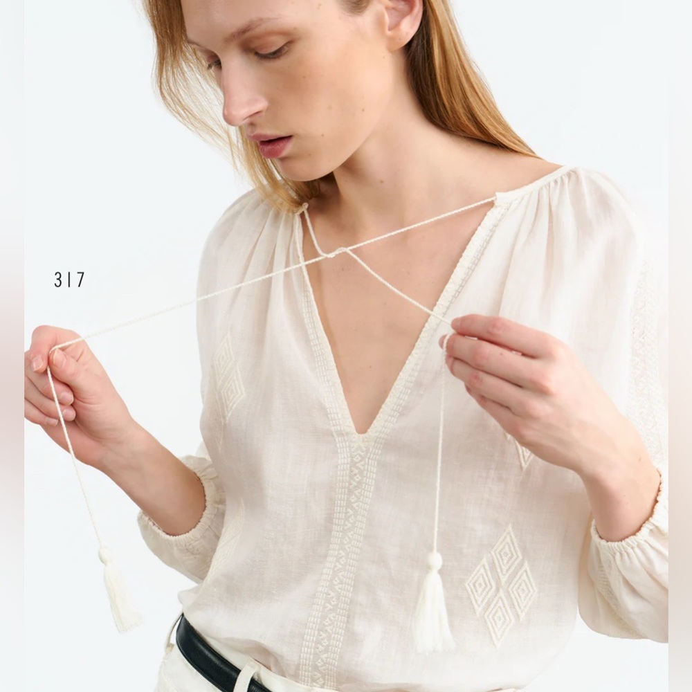 Nili Lotan Cristo Embroidered Blouse - Picture 5 of 13